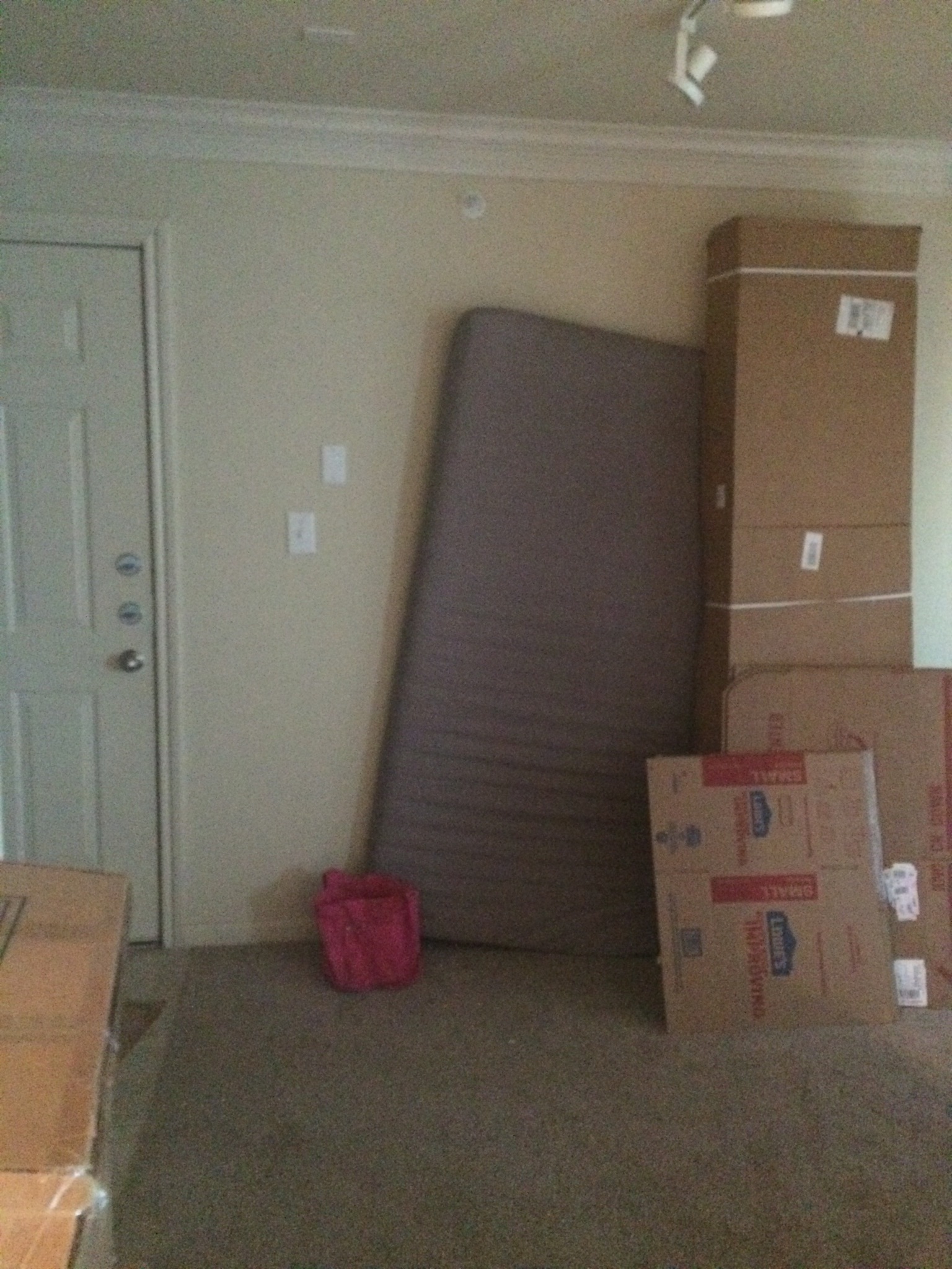 bed frame and boxes